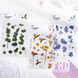 Sticker hoa vintage trong hình dán trang trí sổ tay bullet journal dụng cụ dán planner PRESS FLOWER