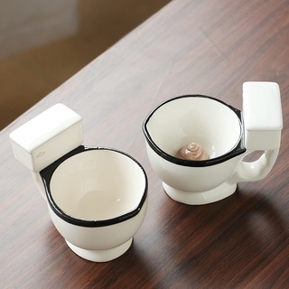 Novelty Toilet Ceramic Mug With Handle 300ml Coffee Tea Milk Ice Cream Cup Funny For Gifts
