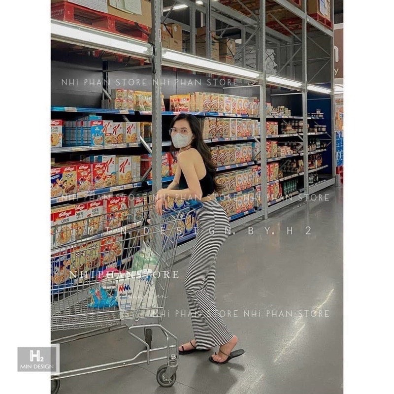 Quần Ống Loe Nữ Cạp Cao Dáng Dài, Quần Legging Nữ Ôm Ống Loe Nên From Xinh Tôn Dáng