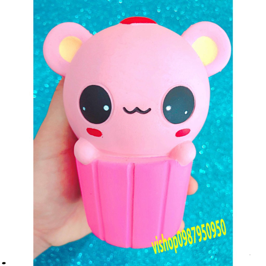 ĐỒ CHƠI SQUISHY BÁNH KEM DÂU ĐẸP