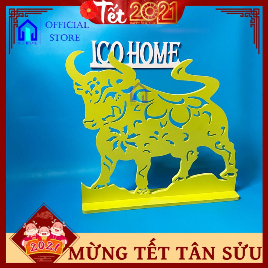 Mô hình trâu xanh Thanh Ngưu bằng gỗ trang trí Tết Tân Sửu 2021 - ICO HOME