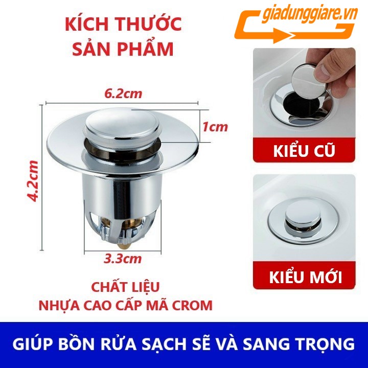 NẮP ĐẬY LỖ THOÁT NƯỚC bồn rửa Lavabo sang trọng tiện dụng thay thế nắp lật nắp cao su cũ bồn rửa mặt