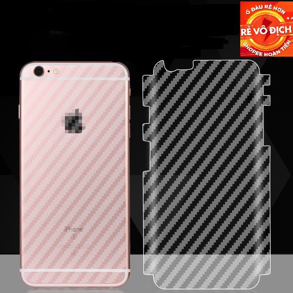 Miếng dán lưng cacbon/carbon chống vân tay full viền iphone 6/6plus/6s/ppf/7/7plus/8/8plus/x/xr/xs/11/12/pro/max/plus