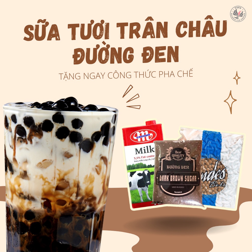 Set Sữa Tươi Trân Châu Đường Đen Tự Nấu ( SET LỚN 25 - 30 Chén) Tặng Kèm Công Thức - Daily Chill [Free Ship]