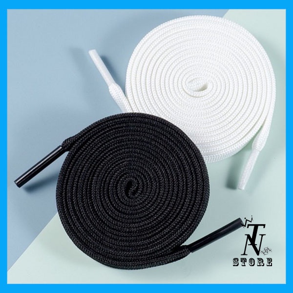 Một cặp dây giày dẹt ( Đen, Trắng) 1 lớp với 2 lớp đủ size , Dây giày thể thao