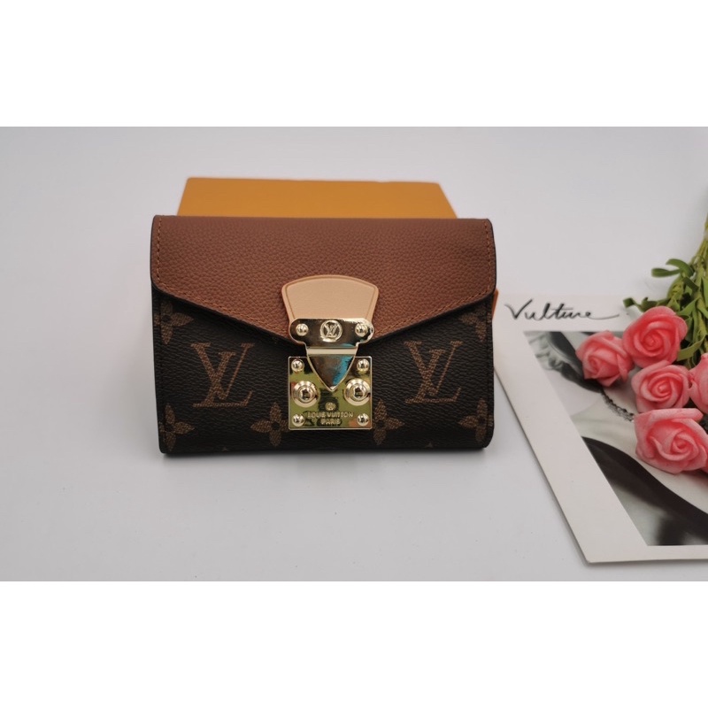 Ví gập cho nữ thương hiệu Louis Vuitton LV cao cấp khoá trượt