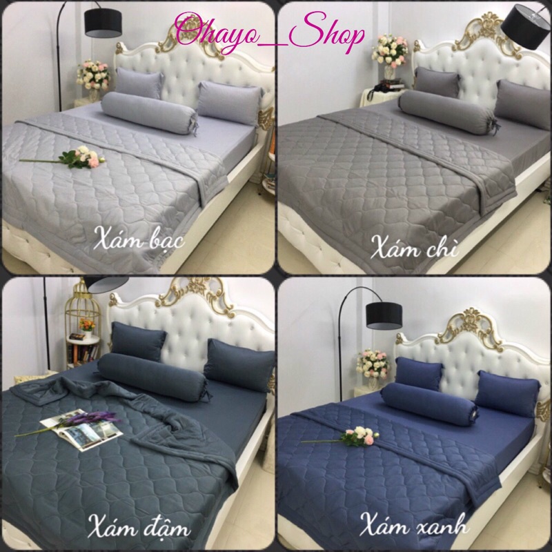 Drap thun màu❤️FREESHIP❤️ga thun Hàn Quốc (1 ga nệm ,2 vỏ gối nằm, 1 vỏ gối ôm)