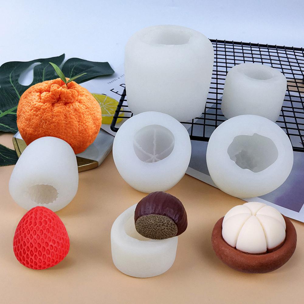Khuôn Làm Nến/Xà Phòng Hình Trái Cây 3D Bằng Silicone