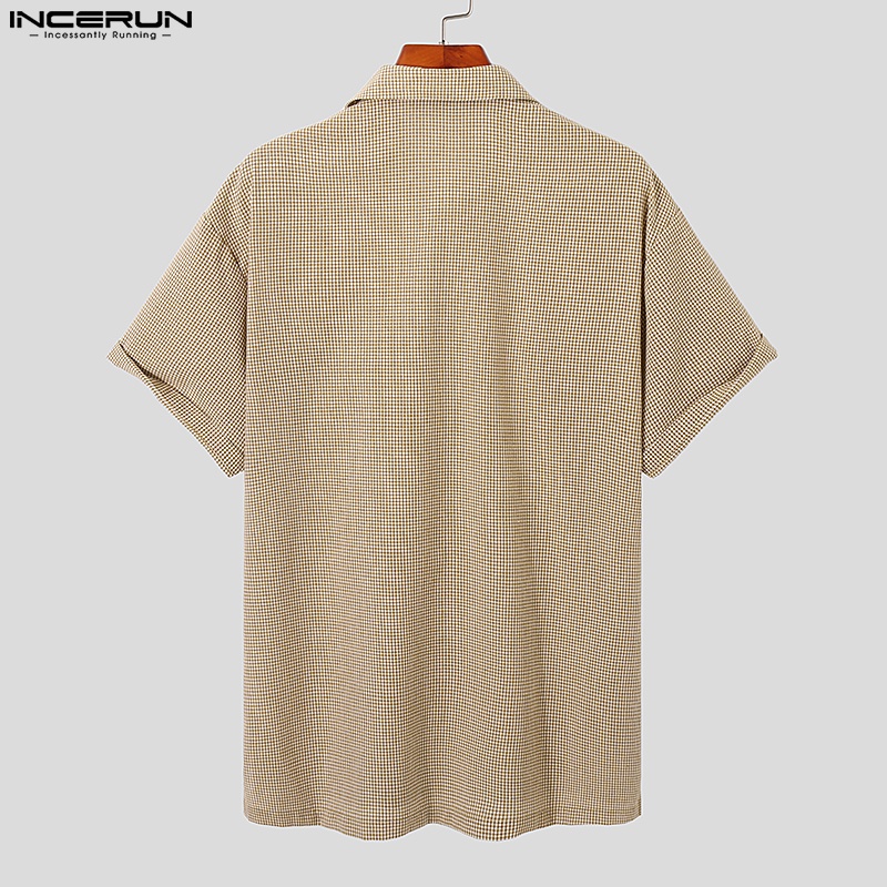 Áo thun polo Incerun tay ngắn có khóa kéo thời trang dành cho nam