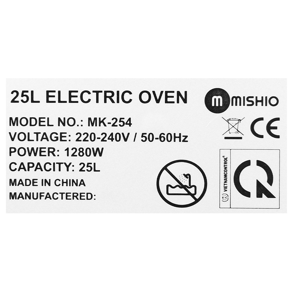 [Mã ELHADEV giảm 4% đơn 300K] Lò nướng Mishio MK-254 25 lít