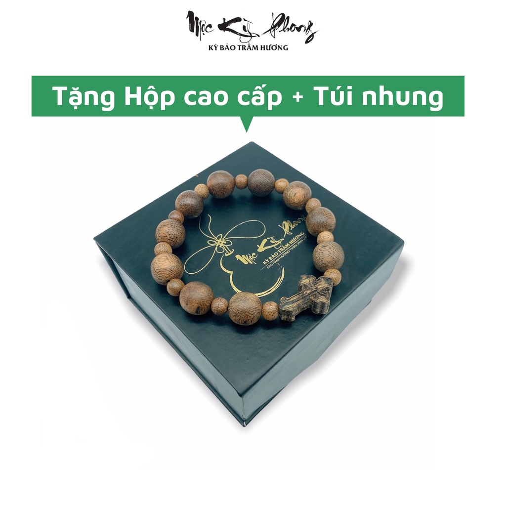 Vòng Mân Côi Thánh Giá Trầm Hương Tự Nhiên MỘC KỲ PHONG Hương Thơm Dịu Bảo Hành Trọn Đời