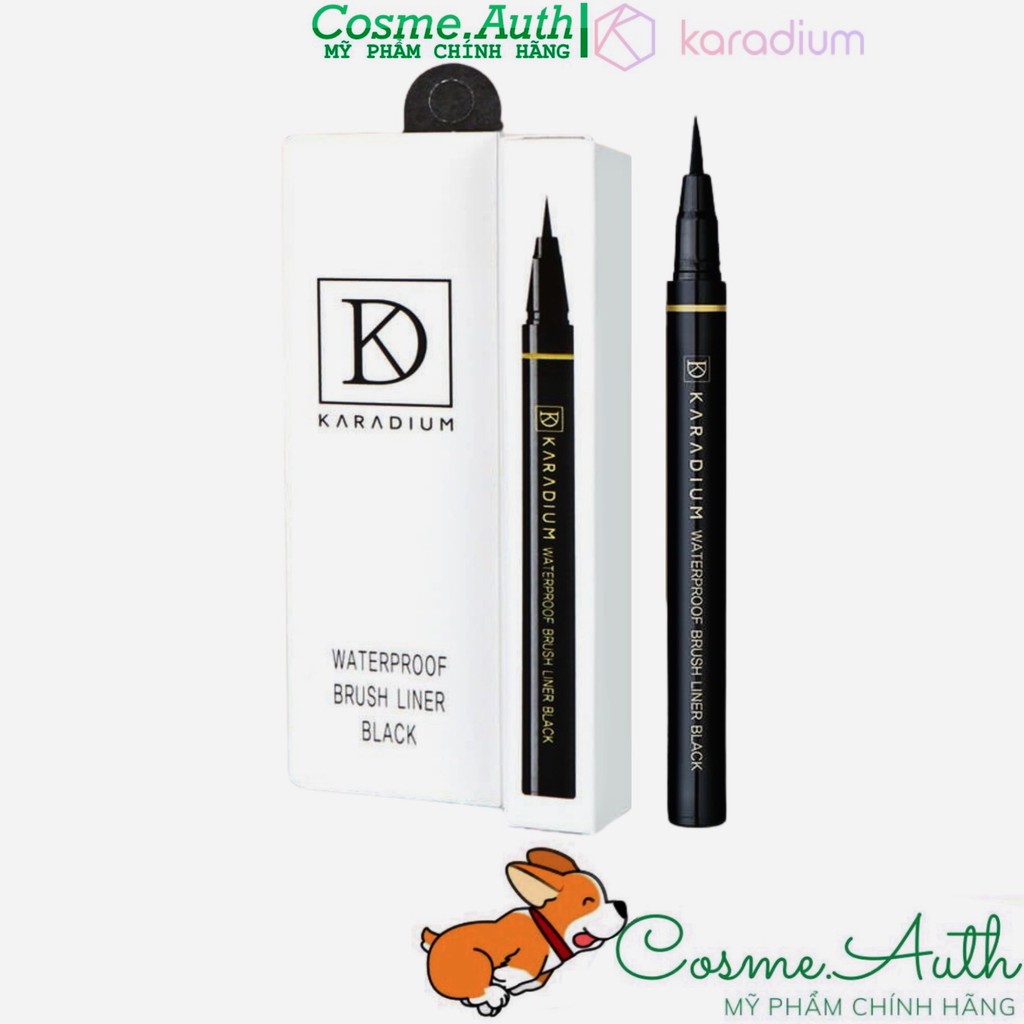 Bút Kẻ Viền Mắt Karadium Waterproof Brush Liner / Eyeliner Pen Black 0.55g