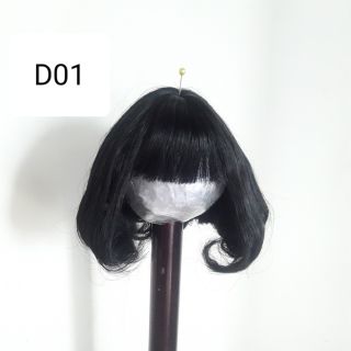 Tóc màu đen handmade cho búp bê bjd 1/12, 1/8, 1/6, 1/4, 1/3