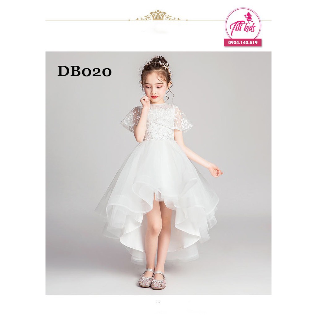 Đầm Công Chúa Bé Gái TiTiKids Trắng Đuôi DB020