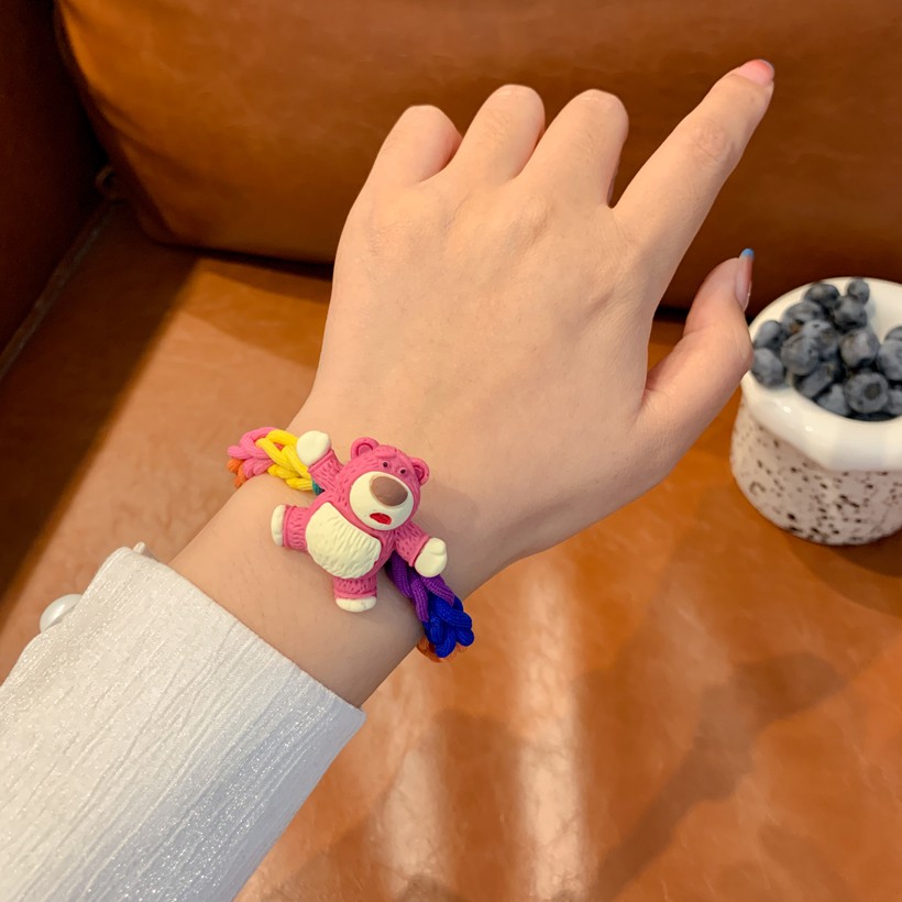 Dây Buộc Tóc Co Giãn Hình Gấu Hàn Quốc Dễ Thương Dành Cho Bé Gái