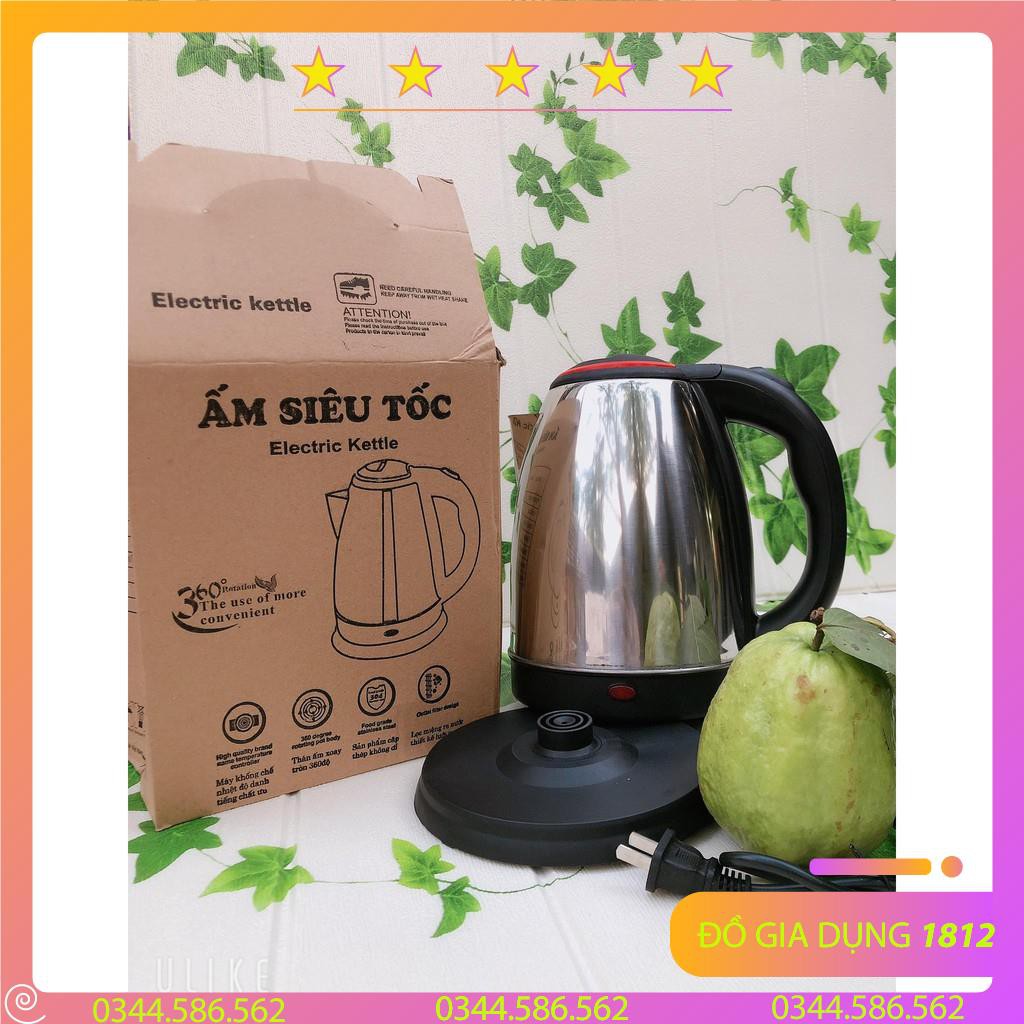 Ấm Siêu Tốc Ấm siêu tốc Inox loại lớn 1L8- Ấm Siêu Tốc 1.8L Electric Kettle