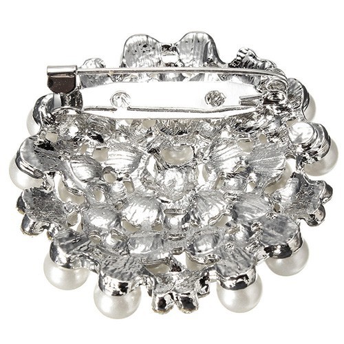 Trâm cài hình hoa đính đá và ngọc trai sang trọng