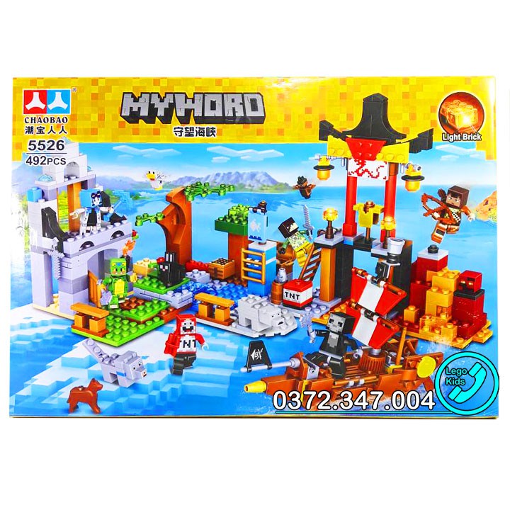 Bộ Lego Xếp Hình Mineecraft My World. Gồm 492 Chi Tiết. Lego Ninjago Lắp Ráp Đồ Chơi Cho Bé.