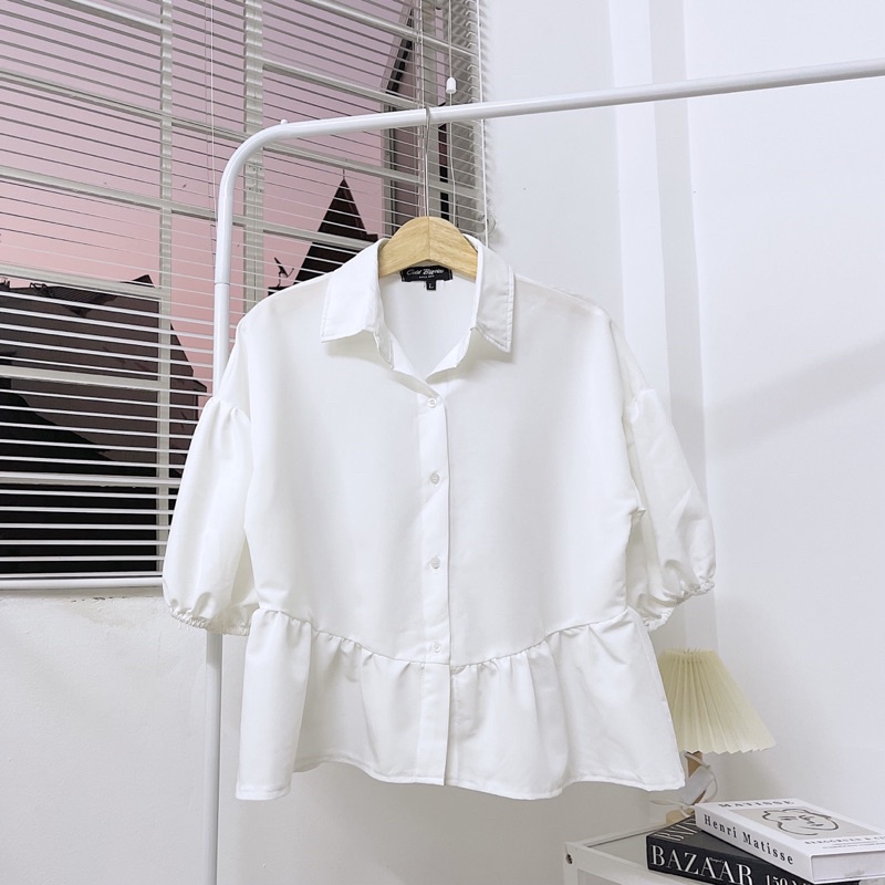 Áo sơ mi babydoll tay phồng