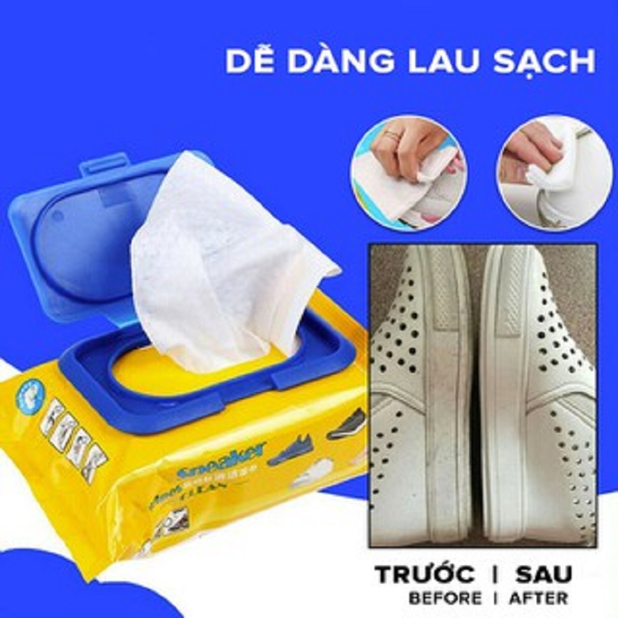 Giấy lau tẩy đa năng giày dép - đồ da chuyên dụng Sneaker mini túi 30 tờ 100601