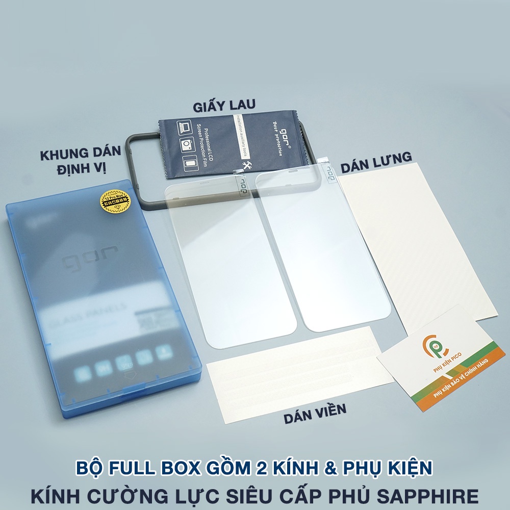 Kính cường lực Iphone 12 / 12 Pro Max full màn hình chính hãng Gor phủ Sapphire siêu cứng - Dán màn hình Iphone 12