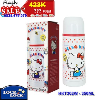 Bình Giữ Nhiệt Lock&Lock Hello Kitty Lovely Dot HKT302W - 350ml - Màu trắng