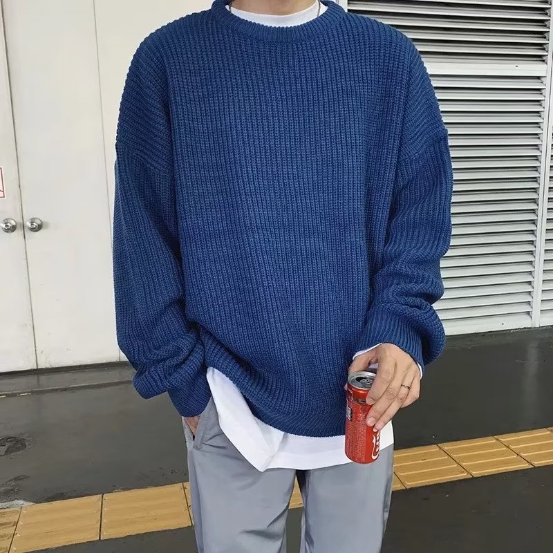 Áo Sweater Dệt Kim Cổ Tròn Màu Sắc Đơn Giản Thời Trang Thu Đông Cho Cặp Đôi Size M-2xl