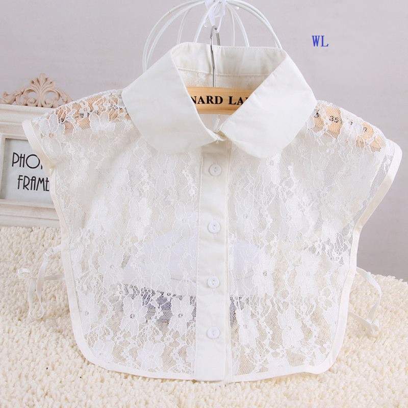 Cổ Áo Rời Cổ Bẻ Phối Ren Cho Nữ