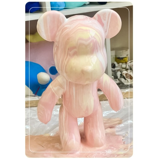 Lithium067 gấu bạo lực Bạo lực Gấu Tự làm Kim cương nạm Nhuộm bằng tay Graffiti Vinyl Búp bê