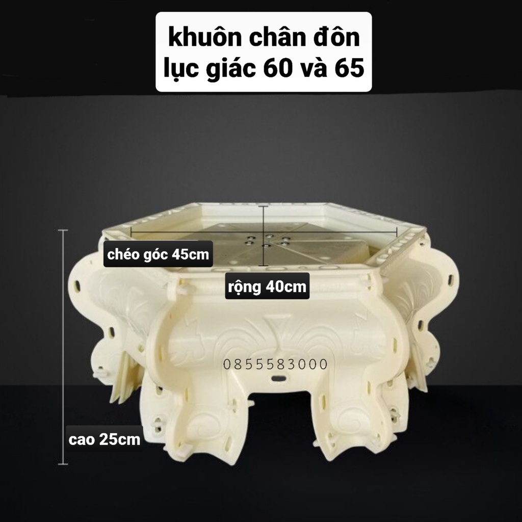 Khuôn đúc chân đôn chậu lục giác 60 và 65 (khuôn đôn) đã cải tiến dễ tháo lòng trong