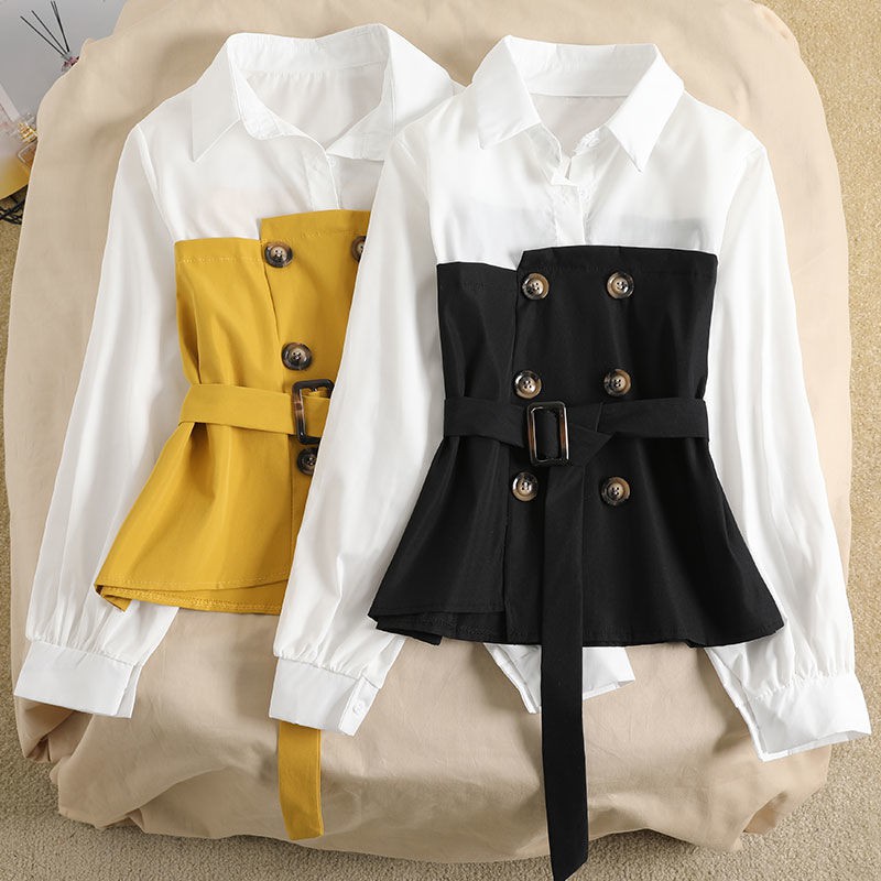 Áo Sơ Mi Nữ Tay Dài Cổ Bẻ Thời Trang Size S-2xl | BigBuy360 - bigbuy360.vn