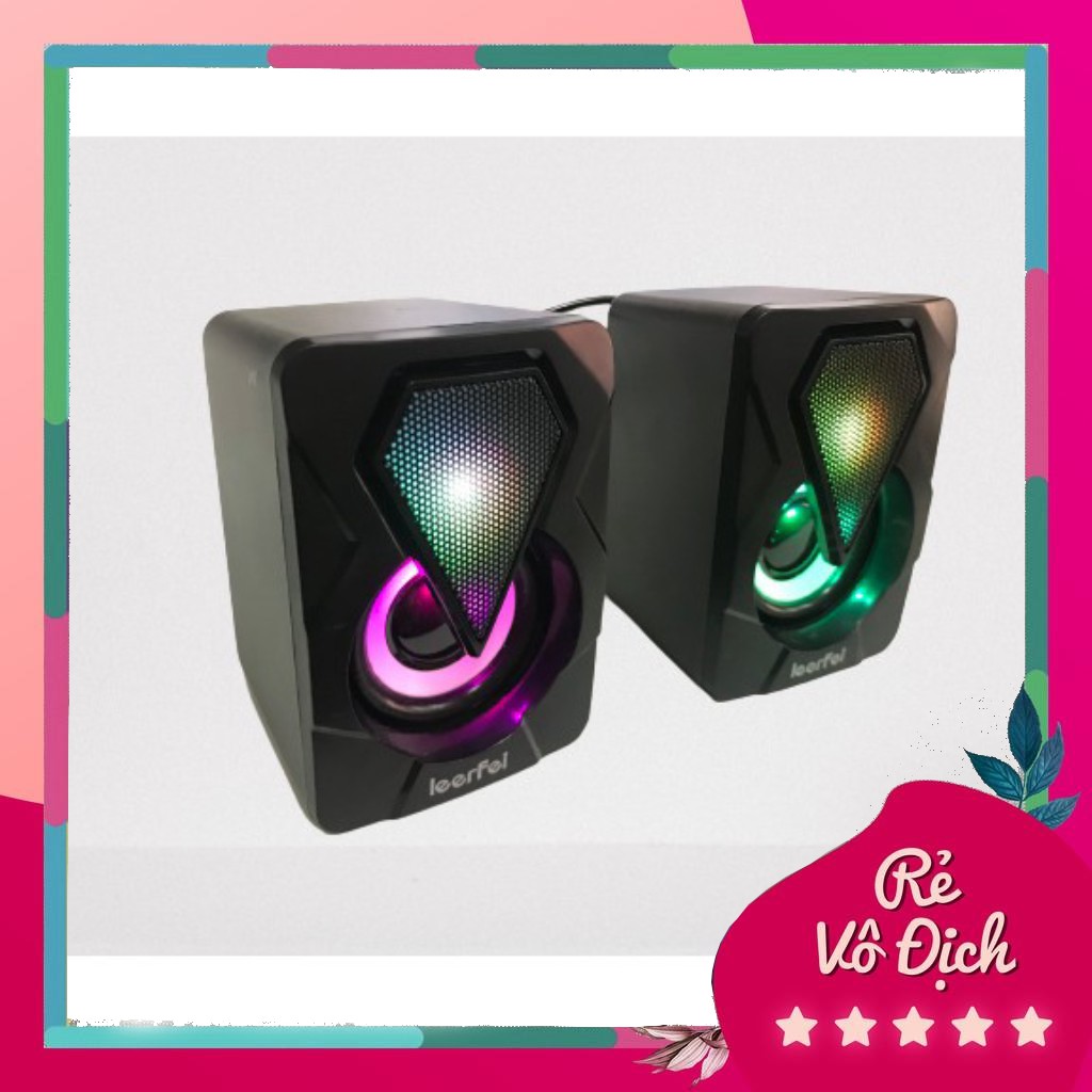 Loa vi tính mini 2.0 LeerFei YST-1046 bass siêu trầm, led nhiều màu sẵn hàng