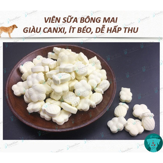 [SỮA BÒ TIỆT TRÙNG]Viên Sữa Bông Mai JFamille, Bổ Sung Canxi, Chắc Khỏe Xương, Ít Béo, Dễ Hấp Thu. JF99