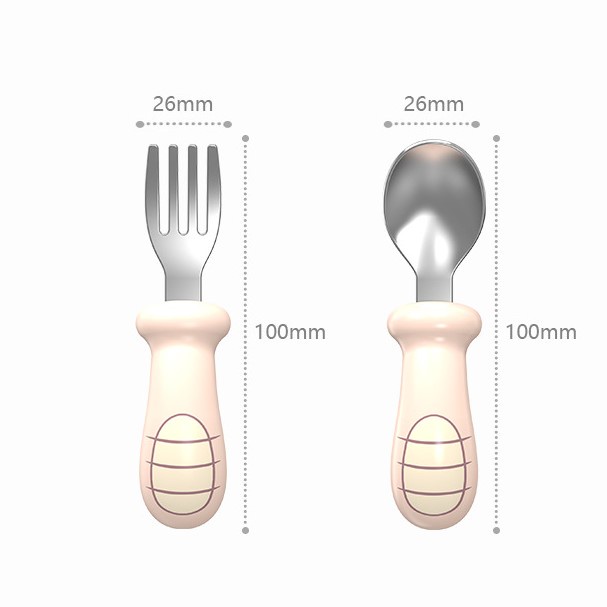 Bộ thìa và dĩa ăn dặm chất liệu inox cao cấp cho bé ( 1 thìa, 1 dĩa)