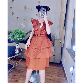 ĐẦM NHÚN ĐAN DÂY DÁNG XÒE- ĐẦM MAXI