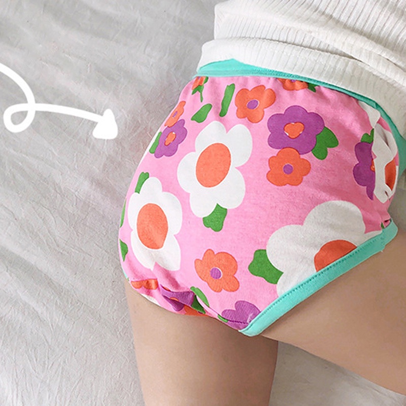 Bộ 3 Quần Lót Cotton In Hoa Xinh Xắn Cho Bé Gái