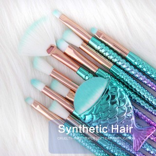 Set 11 cọ trang điểm cán đuôi cá lông mềm