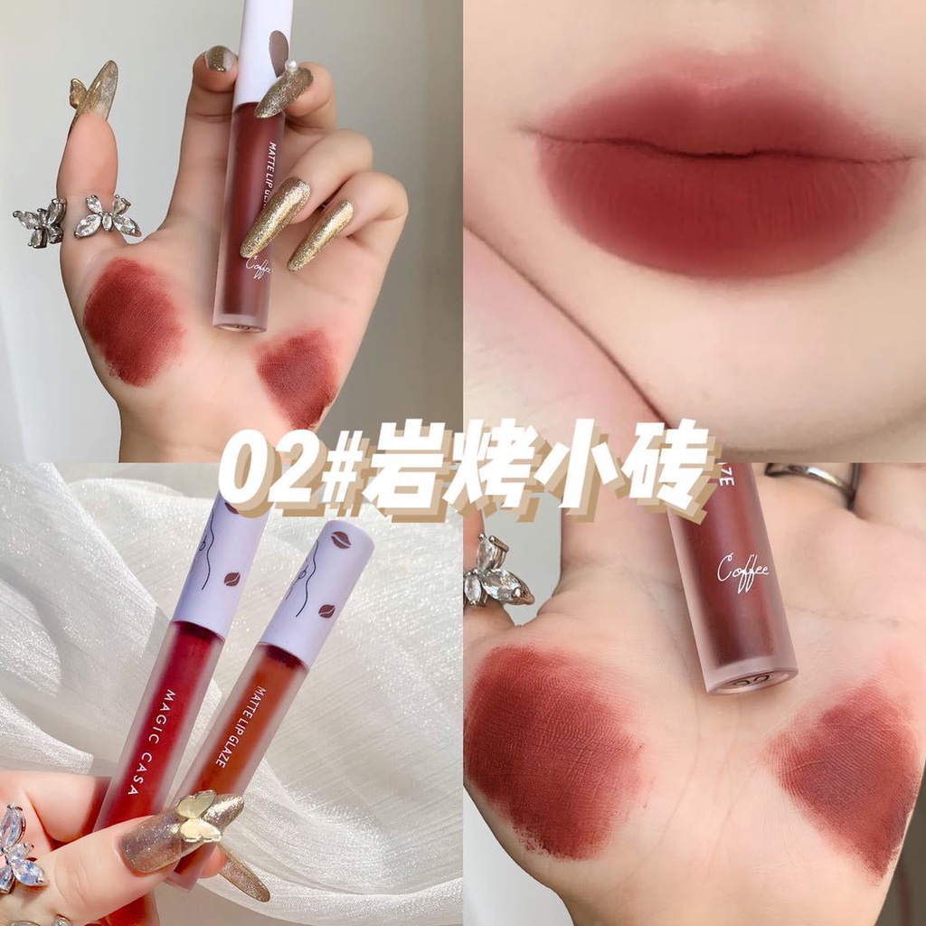 [Hàng mới về] Son môi tông lì MAGIC CASA trang trí hiện ứng nhung thời trang