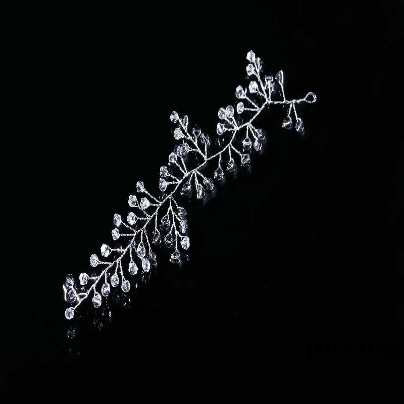 GETNOIVAS Vòng hoa cài tóc làm thủ công đính pha lê cho cô dâu