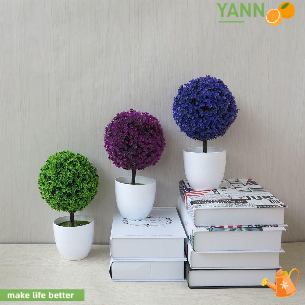 Chậu Cây Nhân Tạo Hình Tròn Nhiều Màu Độc Đáo Trang Trí Nhà Cửa/ Sân Vườn