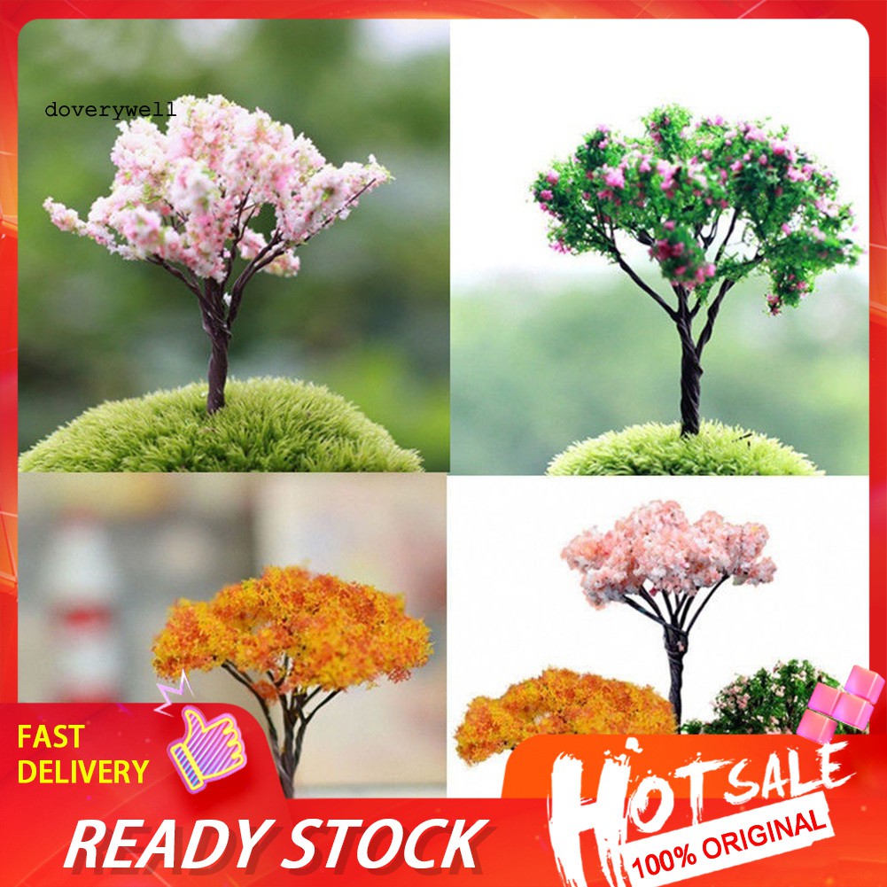 3 Mô Hình Cây Hoa Đào Mini Bằng Nhựa Cho Trang Trí Tiểu Cảnh Diy