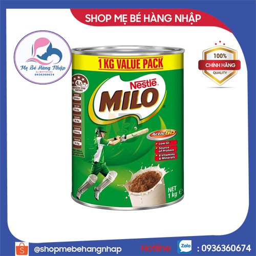 MILO 1KG NỘI ĐỊA CHUẨN ÚC [Date mới nhất]