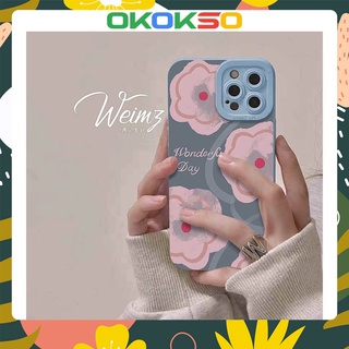 Suitable for OPPO mobile phone case Reno7pro/reno6Z/6/7z/5 new gray pink flower anti-fall mobile phone case soft shell R17 couple models 4Z 5G/A91/A9 2020/A31/F11/A72/Findx5pro