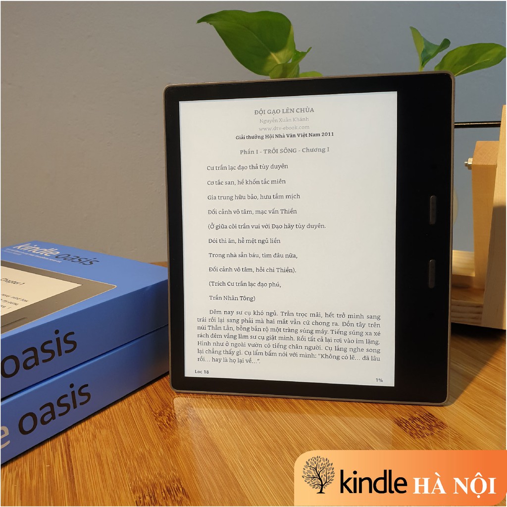 Máy đọc sách Kindle Oasis 2 9th có phím chuyển trang, màn hình 12 bóng led 7” 300PPI, Chip 1Mhz, RAM 512mb, bộ nhớ 8/32G