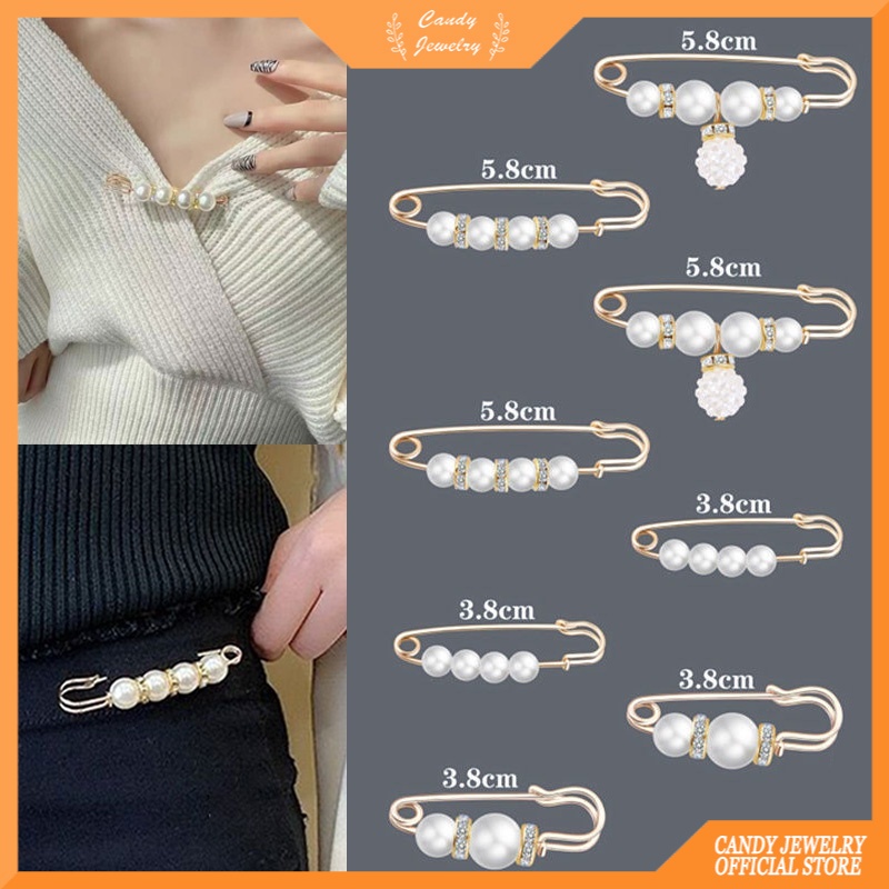 Ghim cài áo MANYUE đính ngọc trai giả chống lộ phong cách Hàn Quốc thời trang cho nữ