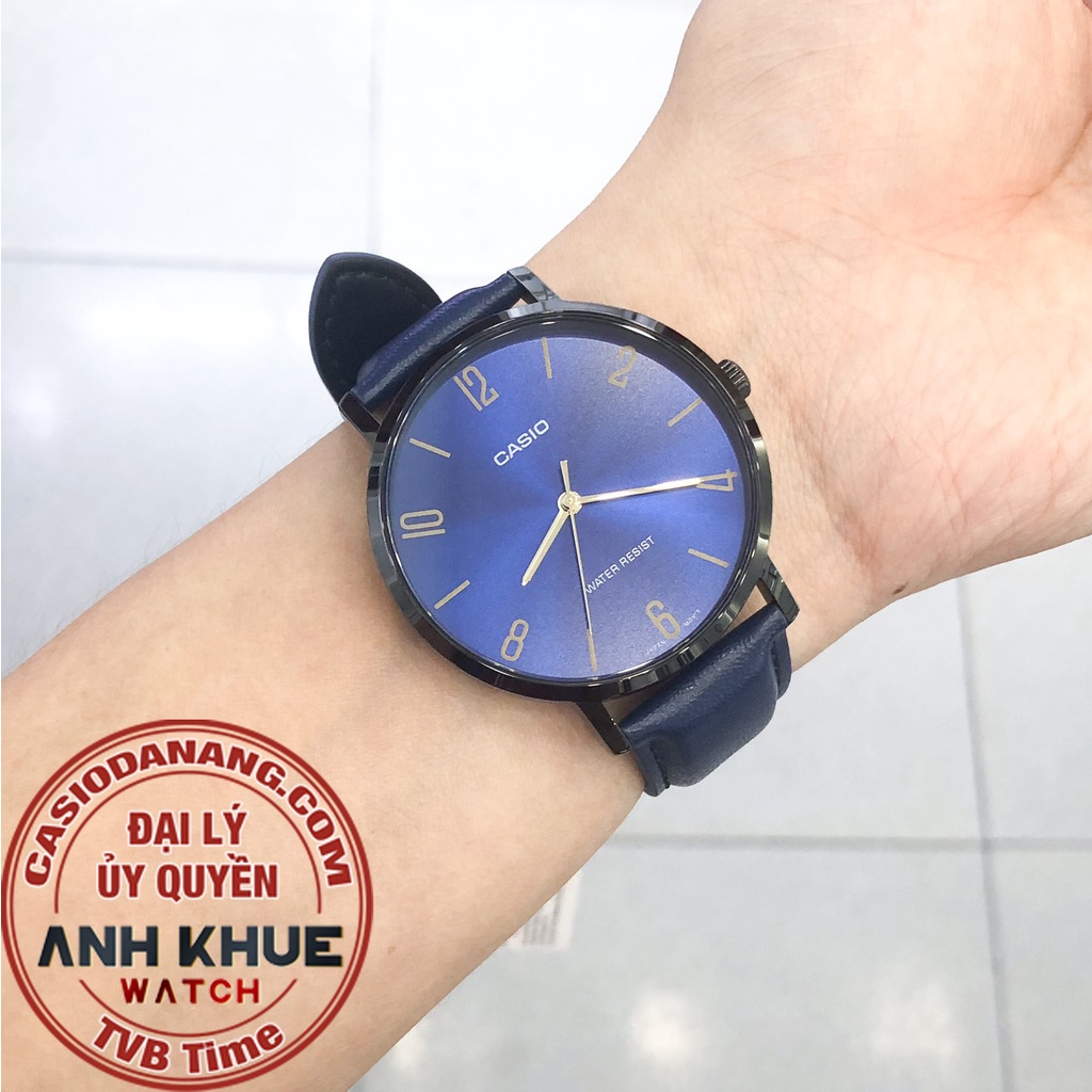 Đồng hồ nam dây da Casio Standard chính hãng Anh Khuê MTP-VT01BL-2BUDF (40mm)