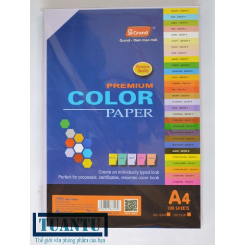 Giấy bìa màu đặc biệt A4 - 160gsm - 125gsm - 100 tờ