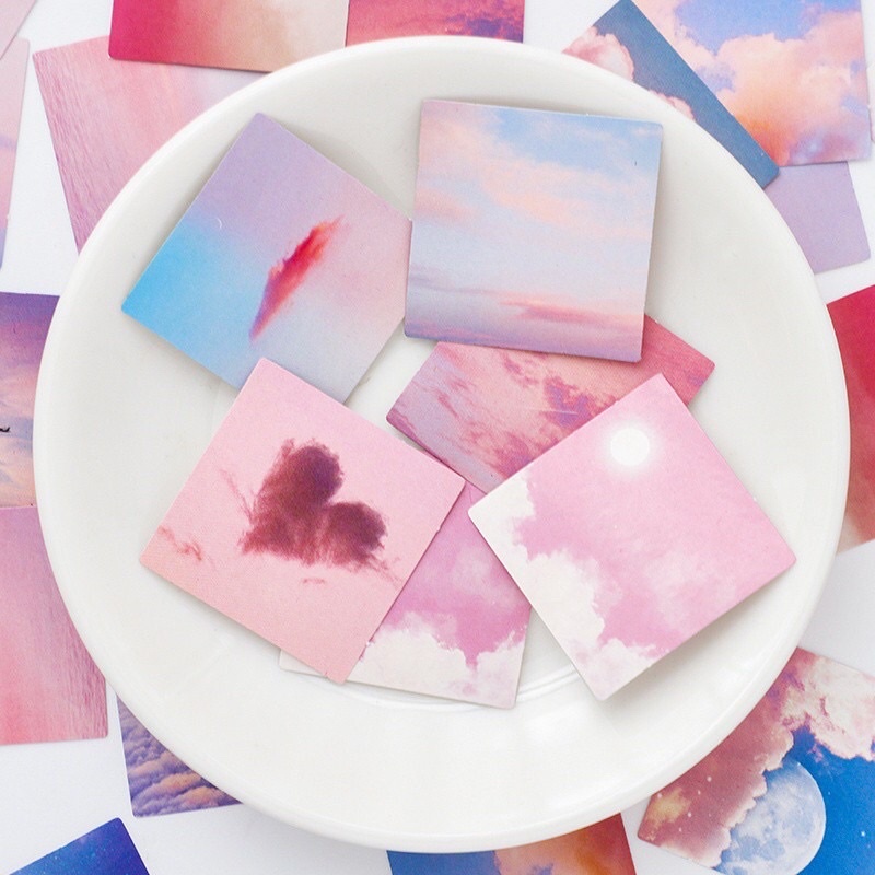 Sticker hình dán bầu trời màu hồng Starlight