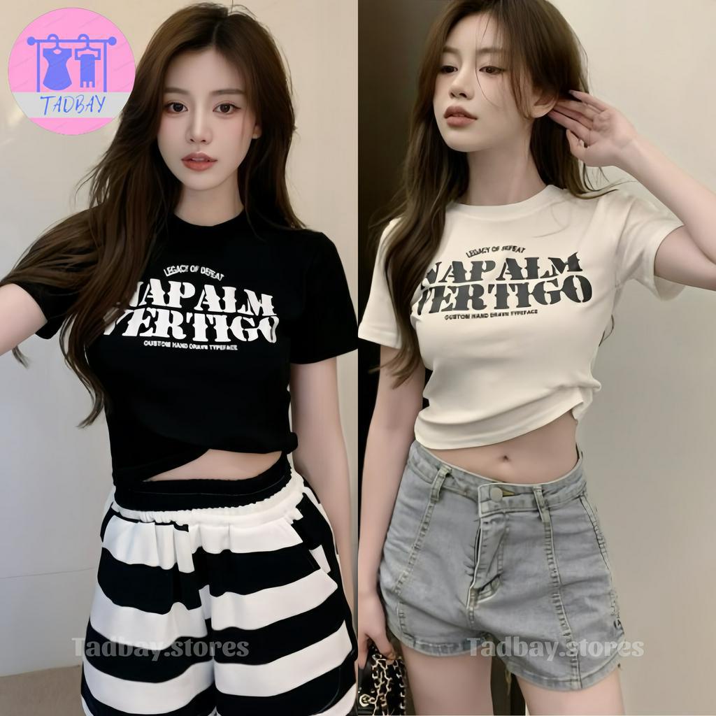Áo Thun Croptop Nữ Tay Ngắn Cổ Tròn Tadbay In NAPALM Cực Đẹp TBD09