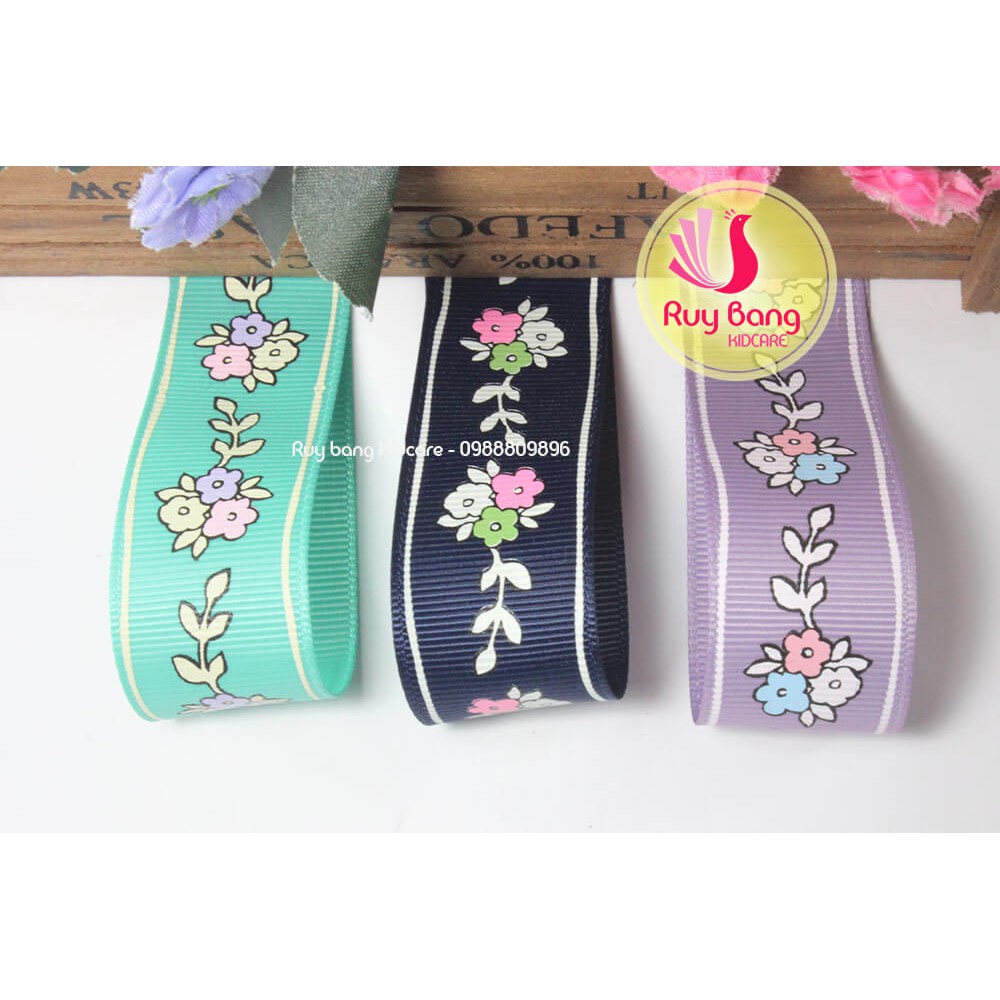 Ruy băng hình hoa dây sz 25mm, dây ruy băng làm nơ kẹp tóc, nơ quà tặng